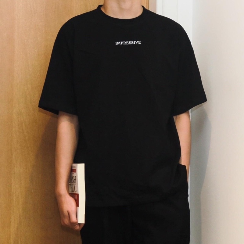 Áo Thun Tay Ngắn UNISEX CHỮ IMPRESSIVE - Hình chụp thật (Đủ size M-L-XL)