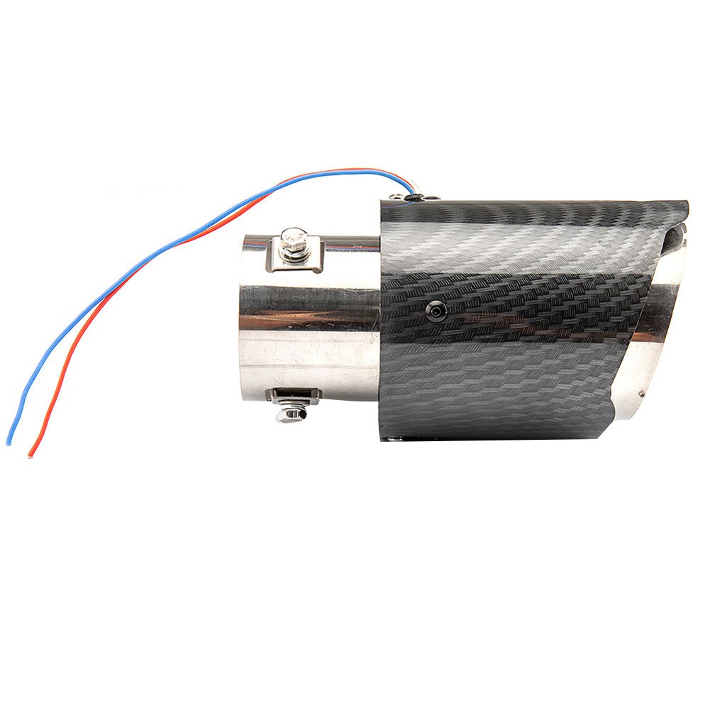 Ống Xả Bằng Sợi Carbon Có Đèn LED Đỏ / Xanh Dương Thông Dụng Cho Xe Hơi