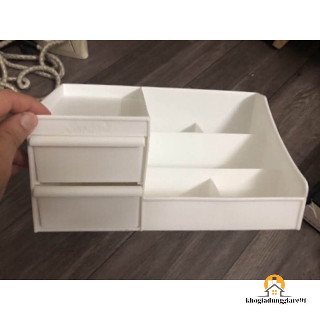 Kệ mỹ phẩm - kệ mĩ phẩm 3 tầng 2 ngăn nhựa PP siêu bền 30x14x19cm
