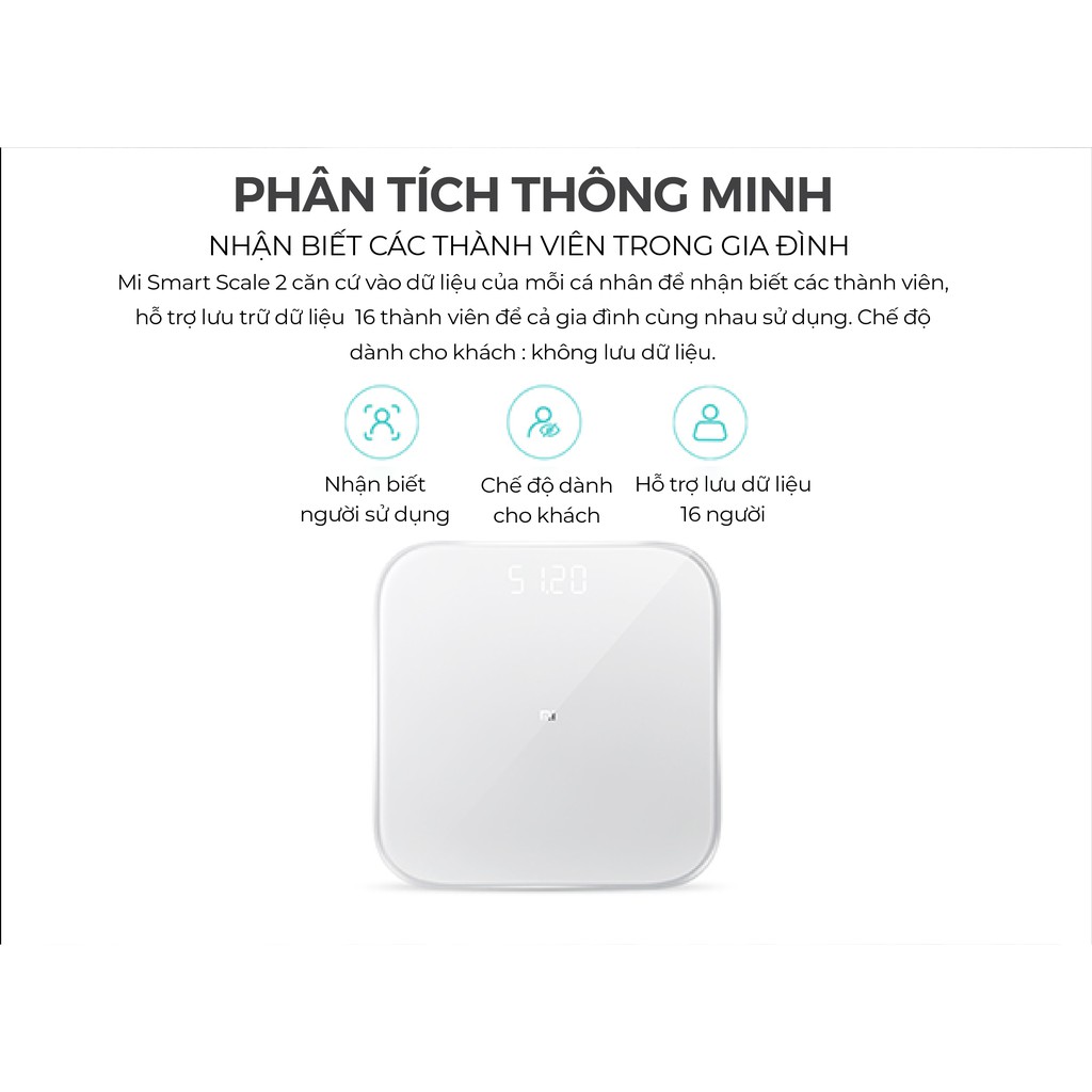 [Hỏa Tốc - HCM] Cân Thông Minh Xiaomi Smart Scale 2 Global - NUN4056GL - Hàng Chính Hãng | Bản Quốc Tế | Mimax Store