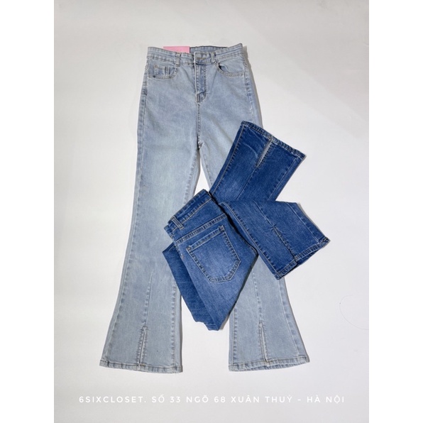 Quần bò jeans loe gấu xẻ