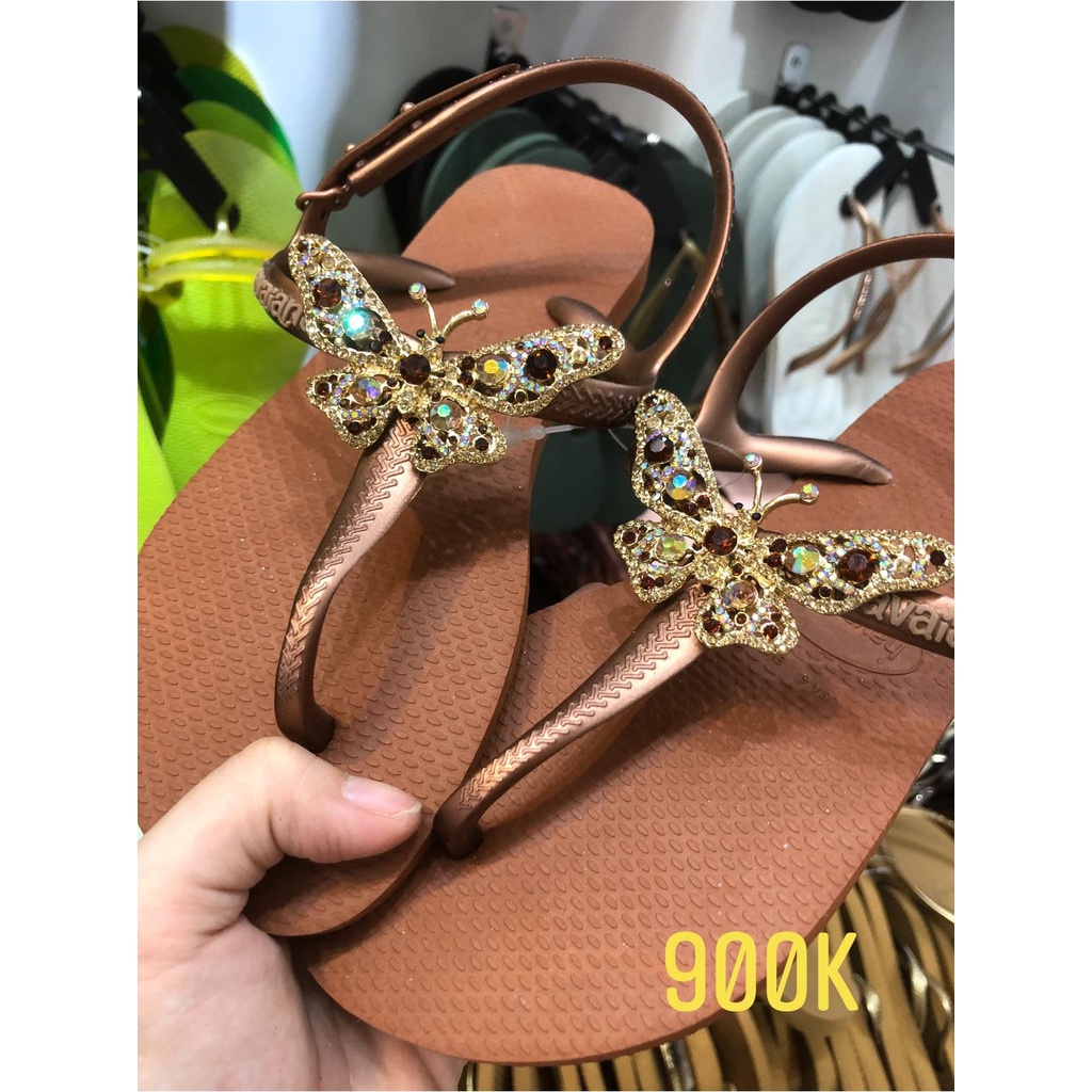 Bướm hột nâu , Charm gắn dép , link chỉ bán charm không bán kèm dép , vui lòng ib cho shop