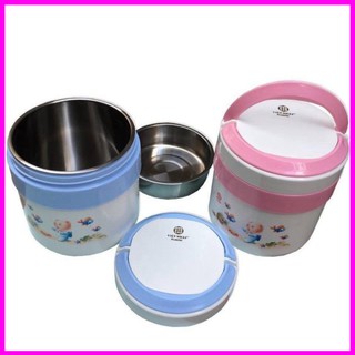 Hộp cơm giữ nhiệt 2 ngăn ruột inox nhựa Việt Nhật - Cặp lồng giữ nhiệt 2 tầng