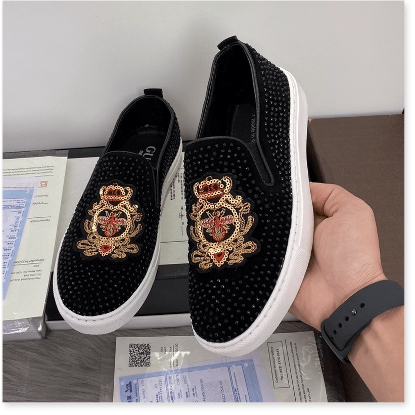 𝔹𝕆𝕊𝕊 𝕊ℍ𝕆𝔼𝕊 ⚜️ Giầy lười đính đá ong hoa đỏ mác kimsa mơi