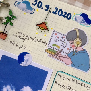 DOT STICKER MÂY TRỜI DÙNG TRANG TRÍ SỔ