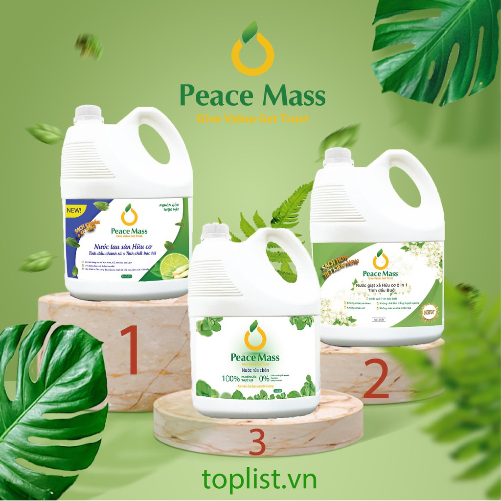 [Mã BMINC50 giảm 10% đơn 99k] Nước Giặt Xả Hữu Cơ Peace Mass 2in1 3.6 lít Đánh Bay Vết Bẩn Cứng Đầu