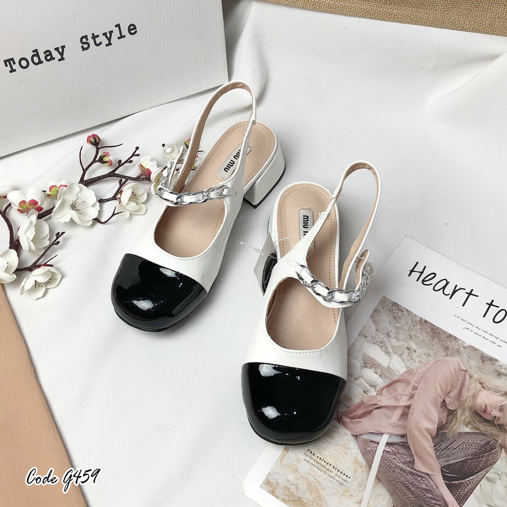 Sandal gót vuông 4p bít mũi Today Style sang trọng G459