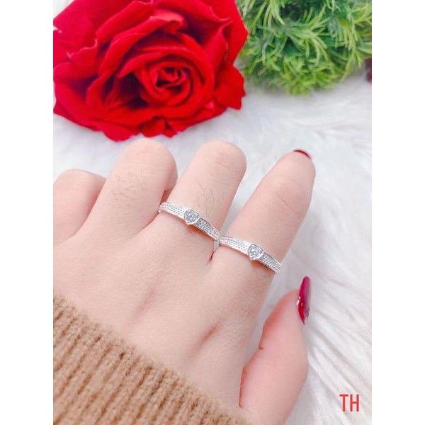 Nhẫn Đôi Bạc JQN Mẫu Trái Tim D18