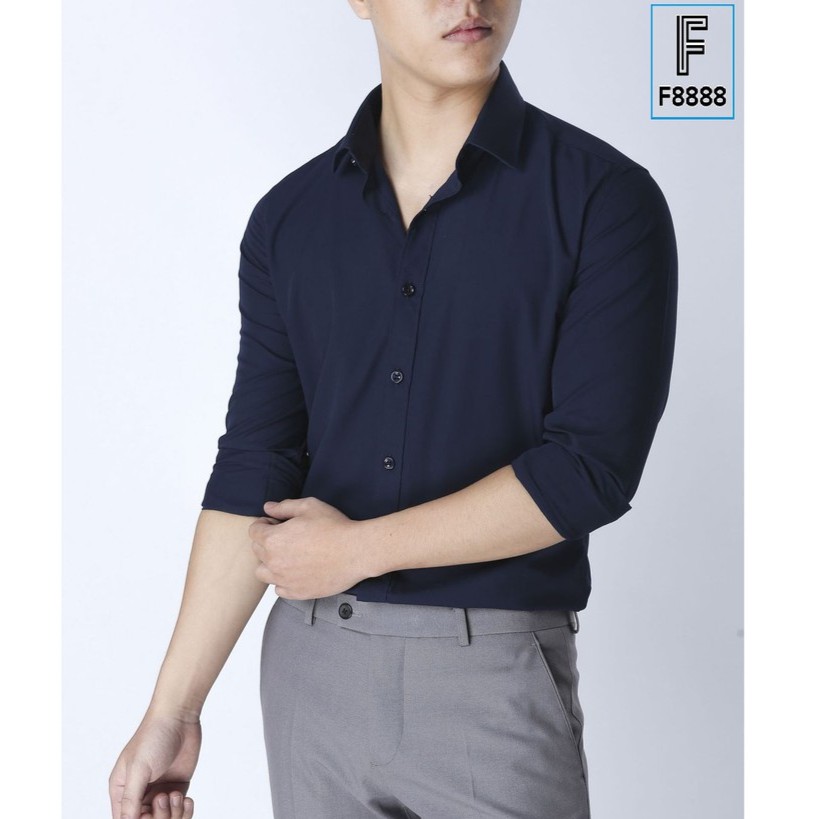[Mã FAMALLT5 giảm 15% đơn 150K] Áo sơ mi nam Tím Than Vải Trượt Cao cấp, Áo sơ mi nam chống nhăn dáng ôm đẹp