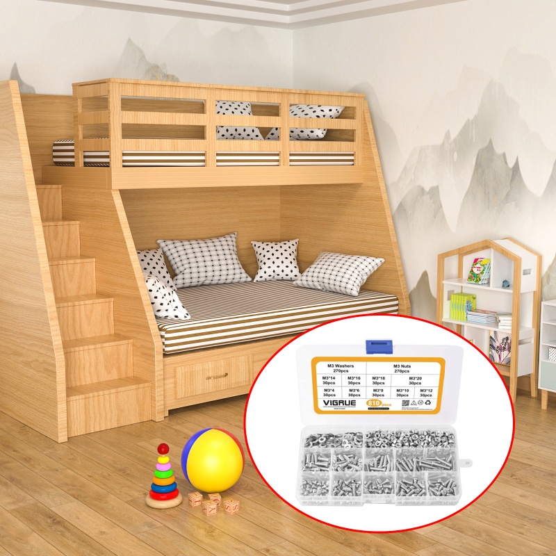 Bộ 810 Ốc Vít Phillips M3 Phẳng Tự Tháo Rời