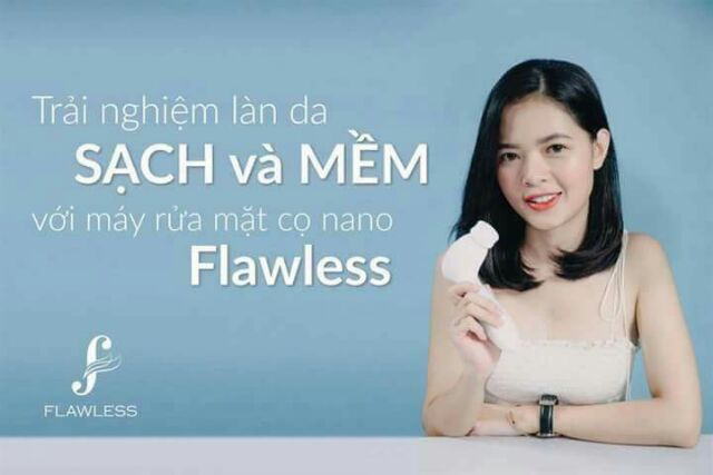 Máy rửa mặt cọ nano flawless. Hàng Việt Nam được sản xuất theo công nghệ Nhật Bản. Giá niêm yết 600k/bộ