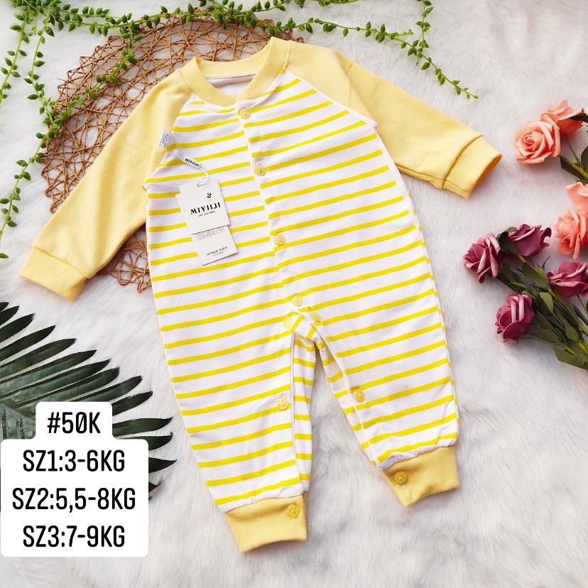 Body dài cotton nỉ kẻ tay màu trơn