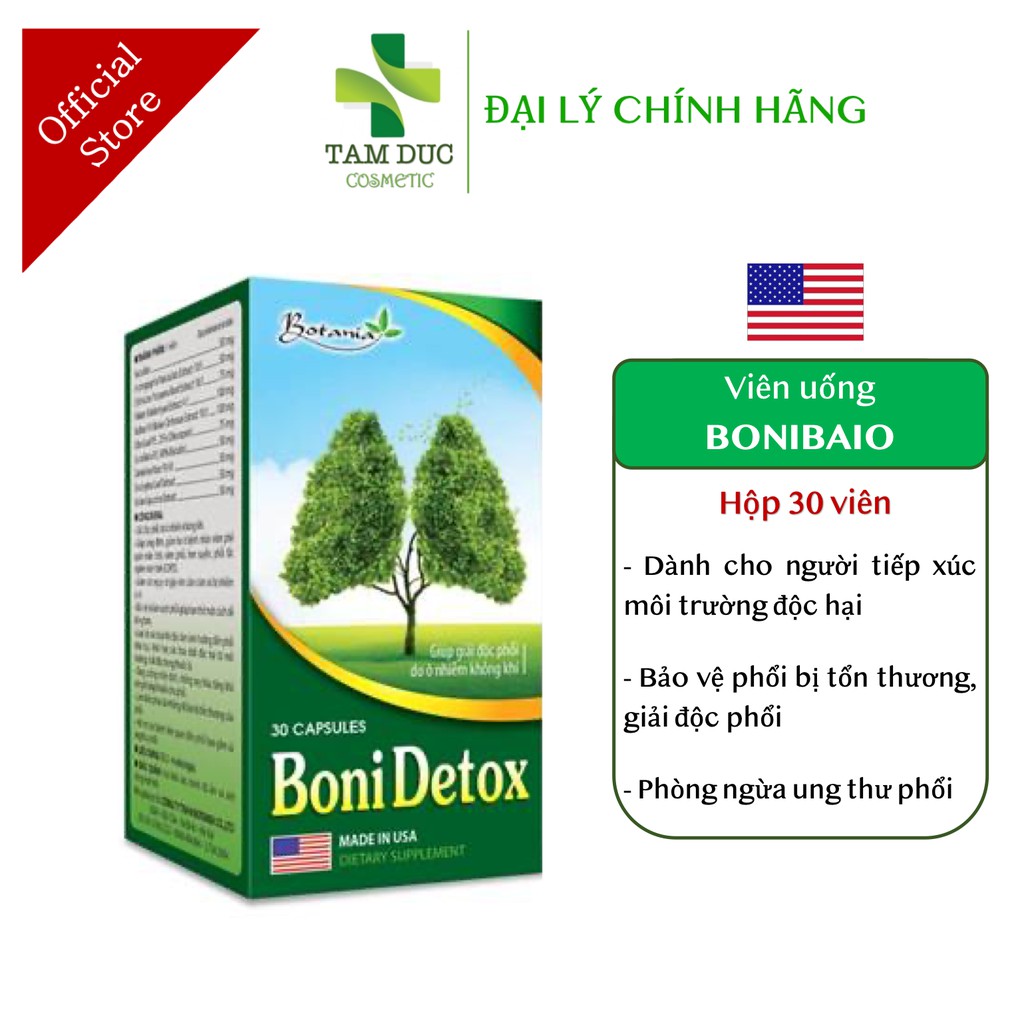 ✅[Chính Hãng] BoniDetox 30 viên Hỗ trợ giải độc phổi giảm nguy cơ u bướu phổi [Botania, Boni detox, bổ phổi]