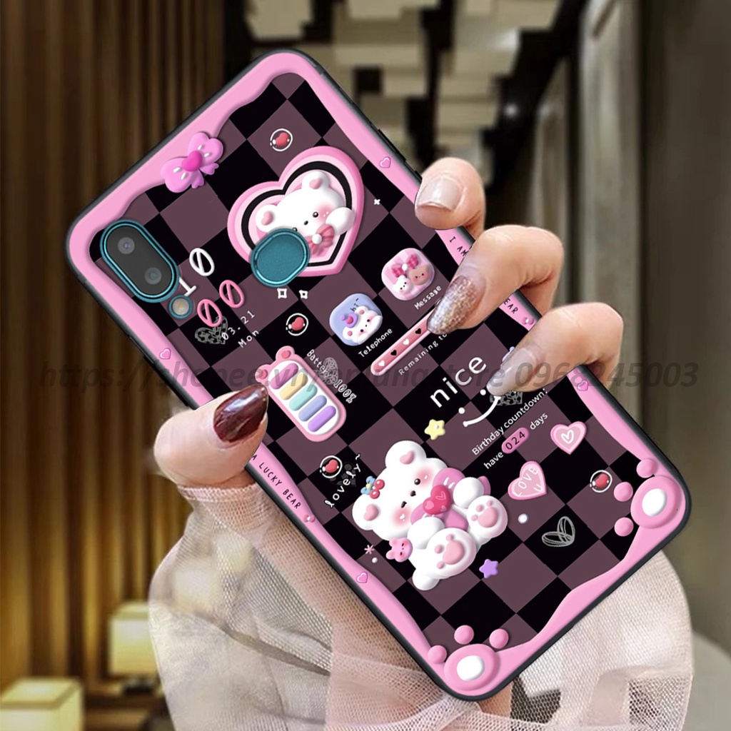 Ốp lưng Samsung A10s in hình 3D gấu,thỏ cute dễ thương