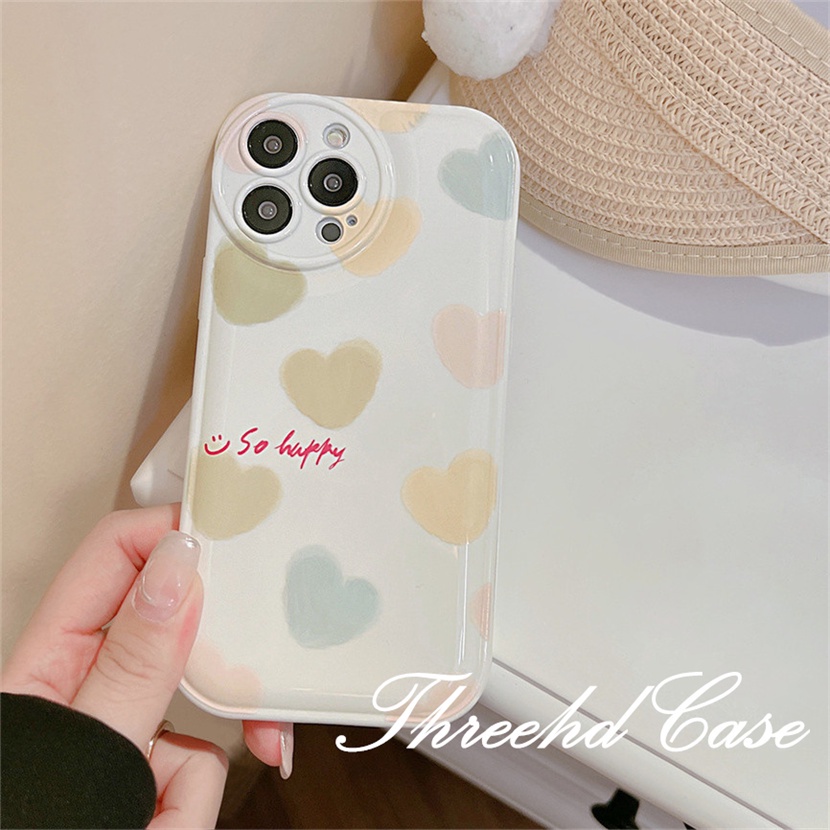Ốp Điện Thoại TPU Mềm Đệm Khí Chống Rơi In Hình Trái Tim Cho iPhone 14 13 12 11 Pro Max SE 2020 X Xr Xs Max 8 7 6 6s Plus