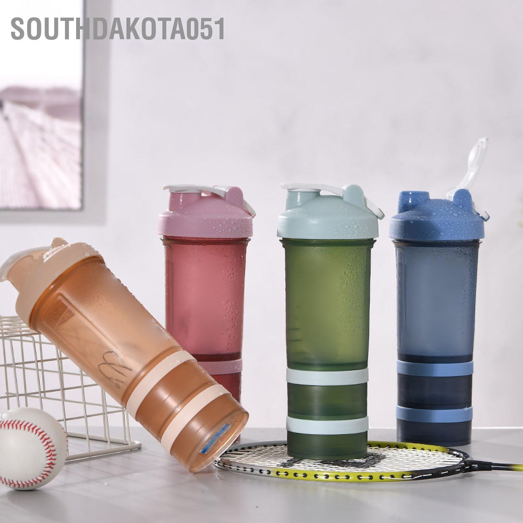 Southdakota051 Cốc nước thể dục Di động Công suất lớn Chống bụi Ba lớp Miệng thao có nắp đậy