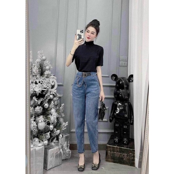 Quần jean boy cạp viền