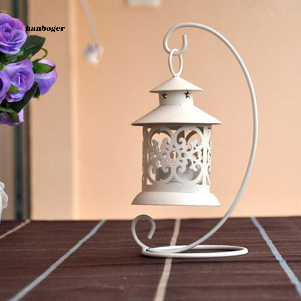 Đèn lồng thắp nến phong cách Ma-rốc cổ điển kèm giá đỡ