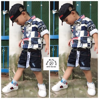 Quần short jean cho bé trai