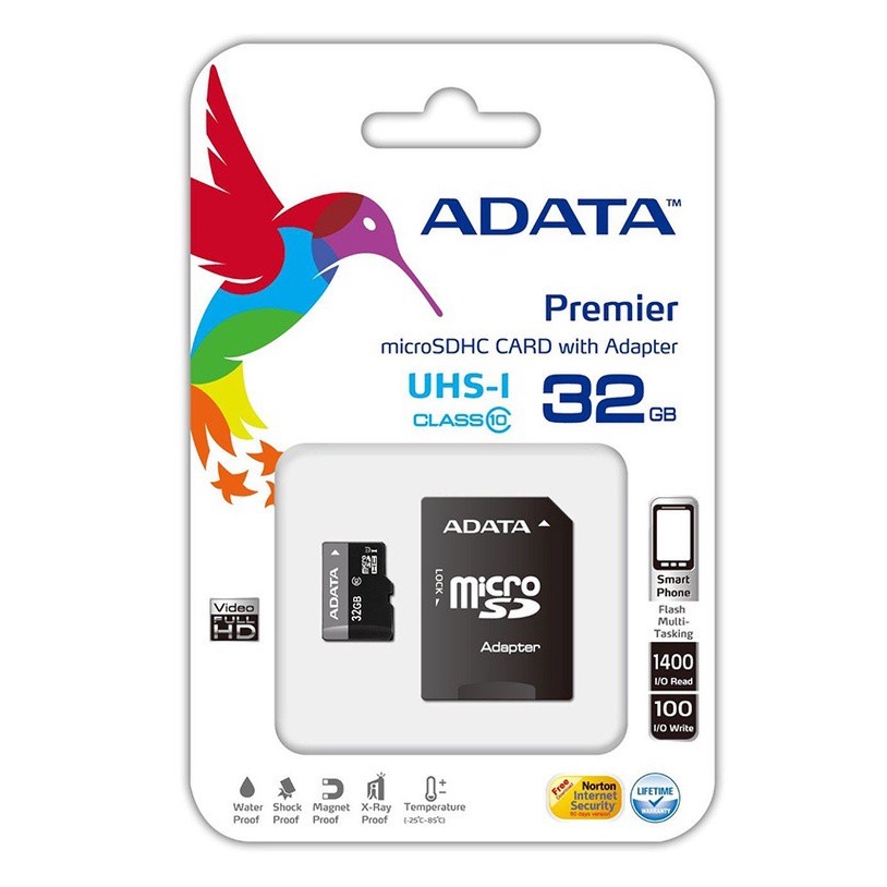 Thẻ nhớ chuyên dụng cho CAMERA Micro SD ADATA 32G, 64G, 128G, Hàng chính hãng, bảo hành 36 tháng