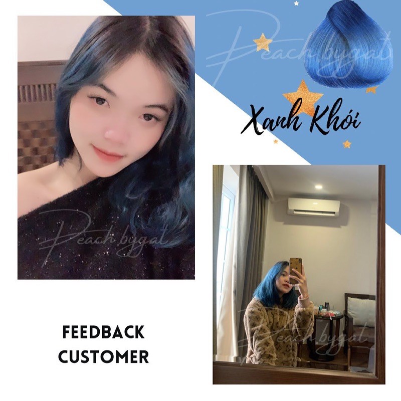 Thuốc nhuộm XANH DƯƠNG KHÓI “IG:peach.bygat, peach.bygat,peach.bygat” | BigBuy360 - bigbuy360.vn