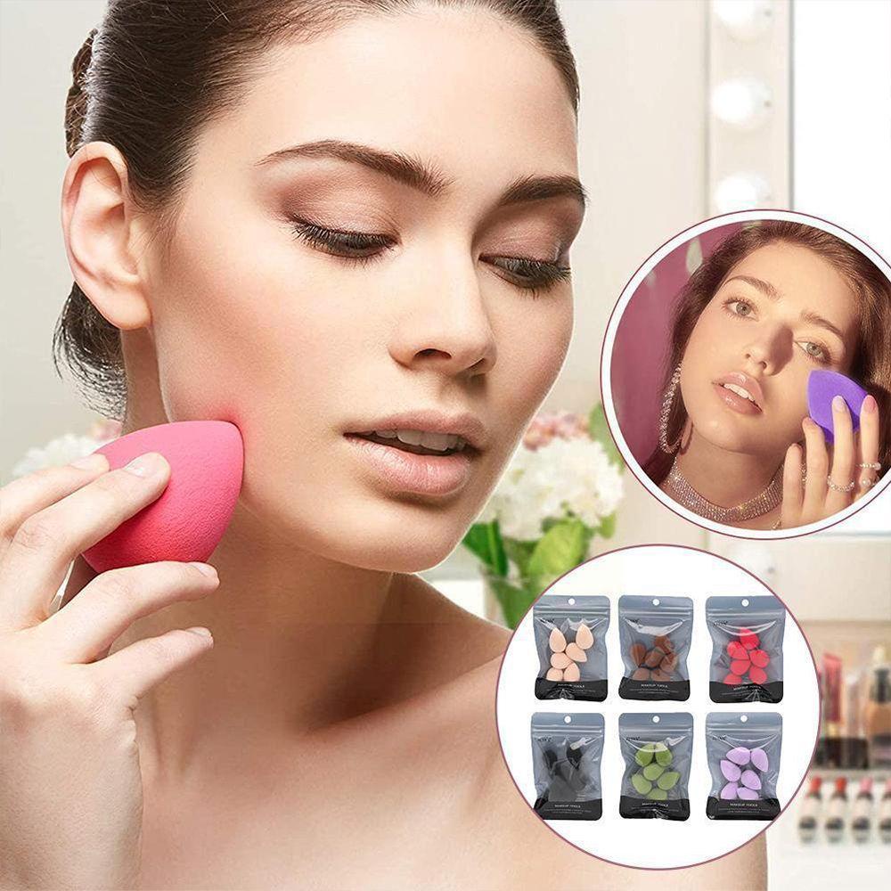 Set 6 Mút Trang Điểm Mini Mềm Mại Hình Trứng Che Khuyết Điểm Có Thể Sử Dụng Dạng Khô Và Ướt