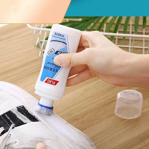 Chai xịt tẩy trắng giày thể thao, nước lau giày dép túi xách đa năng Plac 100ml dùng tiết kiệm có đầu bàn chải nhỏ gọn