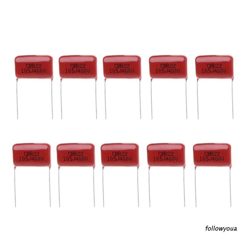 Set 10 Tụ Điện Màng Kim Loại Mỏng 1uf P20Mm Cbb22 105j 400v Chuyên Dụng