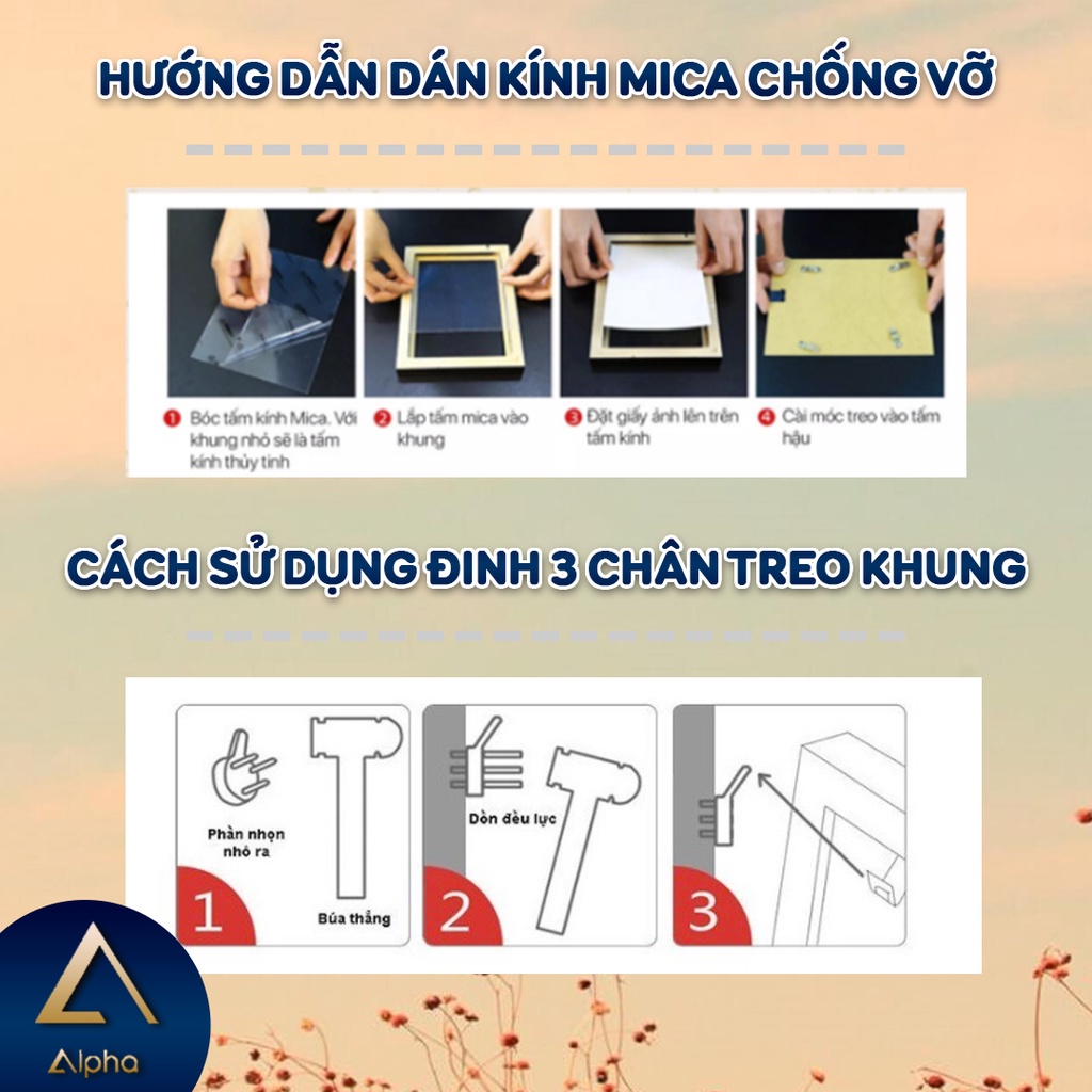 Khung bằng khen A4 Alpha, khung tranh treo tường trơn và giả gỗ các loại 21x30