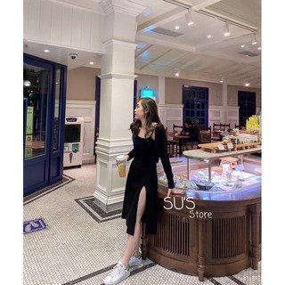 Set váy 2 dây xẻ tà kèm áo khoác có mũ S141 SUSTORE