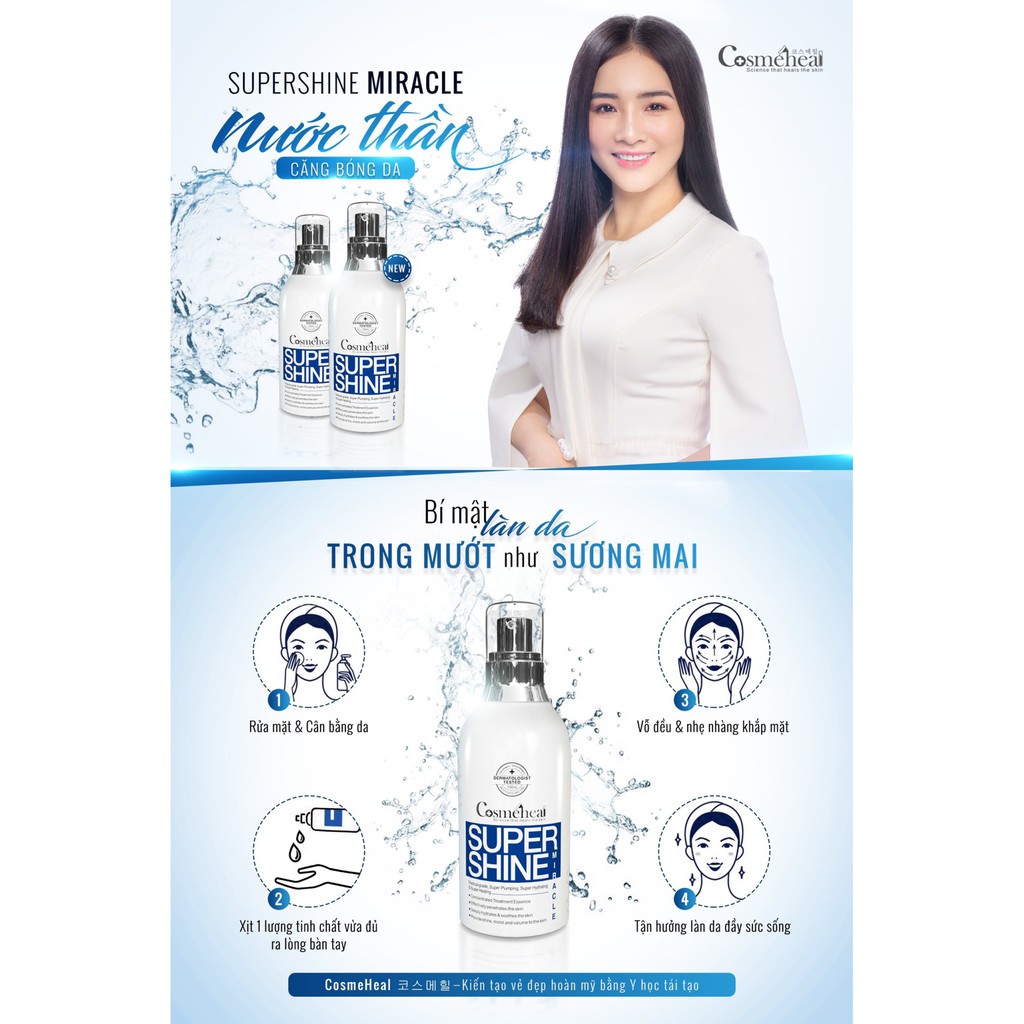 HÀNG NHẬP KHẨU - Nước Thần Cosmeheal Super Shine Miracle Căng Bóng Da Cấp Ẩm, Làm Mềm, Căng Mịn, Trẻ Hóa, Chống Lão Hoá