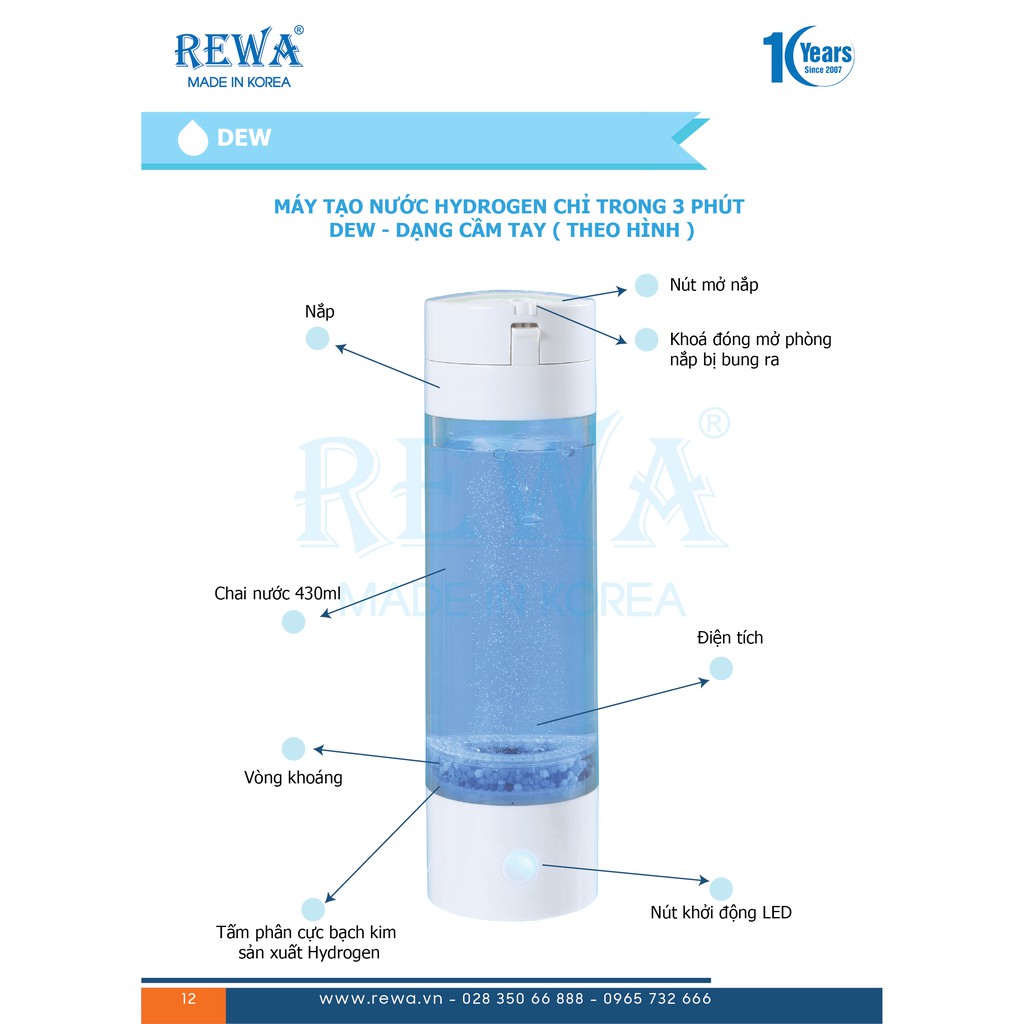 Máy tạo nước Hydrogen cầm tay REWA DEW | BigBuy360 - bigbuy360.vn