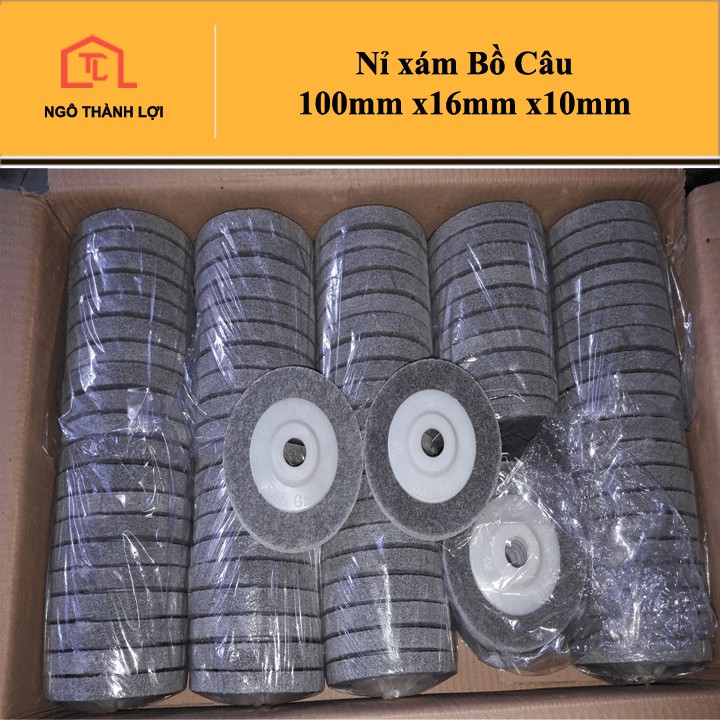 Nỉ xám Bồ Câu 100mm x16mm x10mm - Nỉ đánh bóng