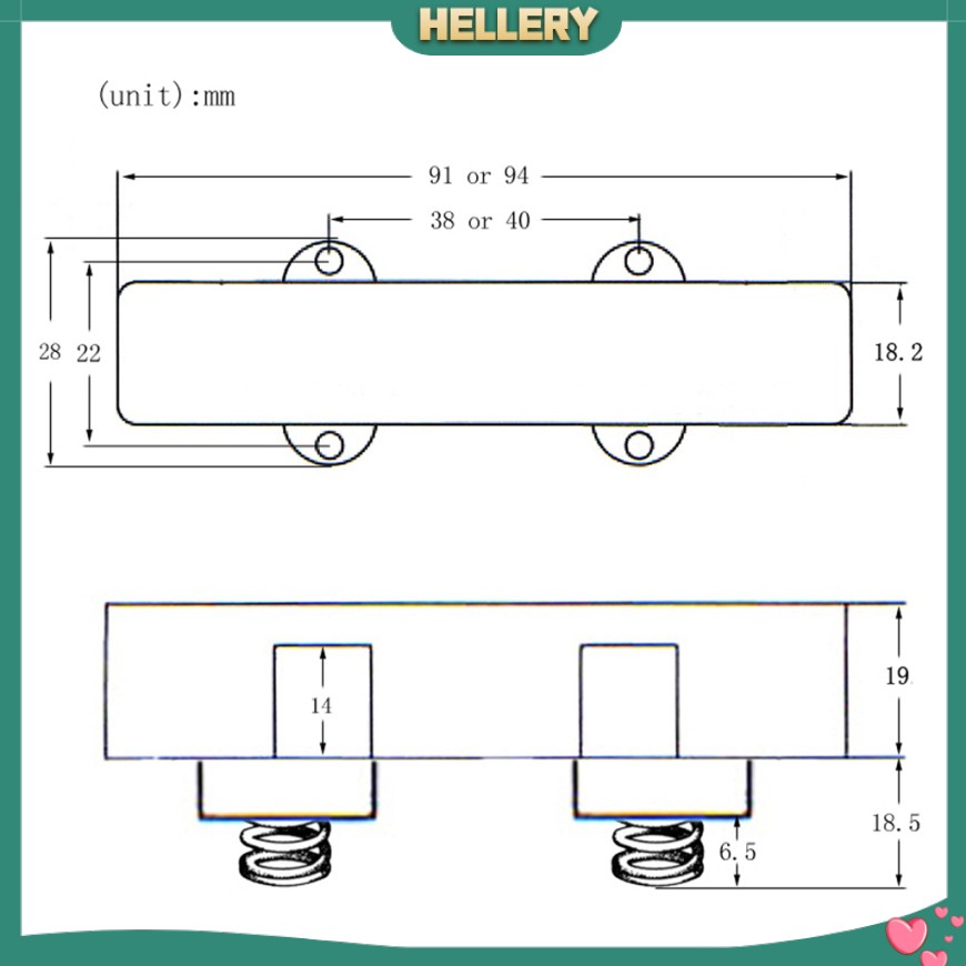 Set 2 Pickup 4 Dây Jb Cho Đàn Guitar Bass Điện