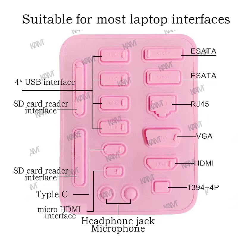 Set 16 Vỏ Bọc Cổng Sạc Laptop Bằng Silicone Co Giãn Chống Bụi