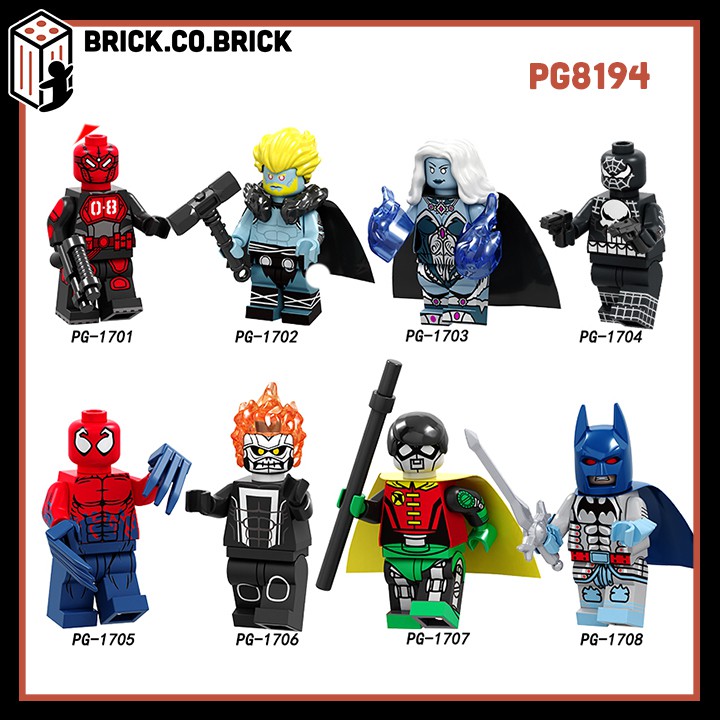 Xếp hình Mister 08 Thor Killer Frost Punisher Toxin Ghost Rider Robin Batman Lego Minifigures PG8194