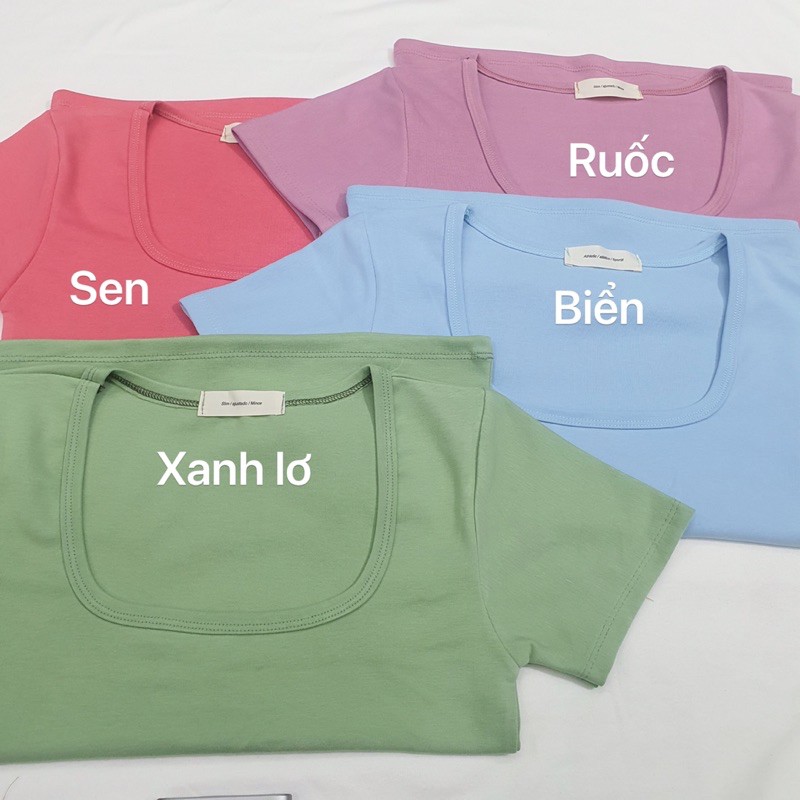 Áo Phông Cổ Vuông Mềm Mát Siêu Xinh