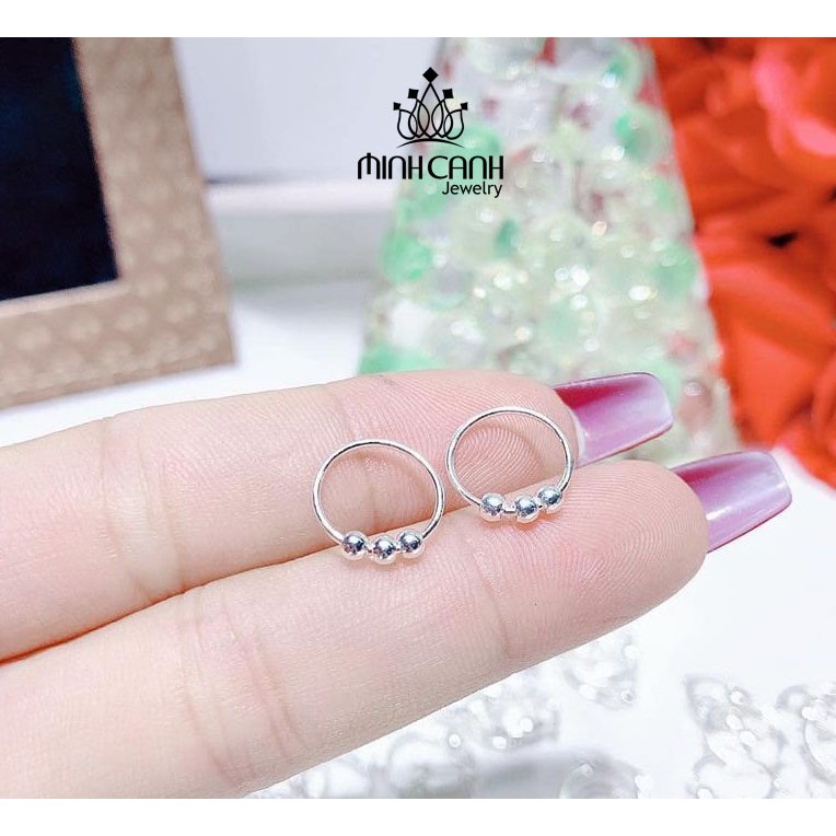 Bông Tai Trẻ Em 3 Bi Tròn - Minh Canh Jewelry