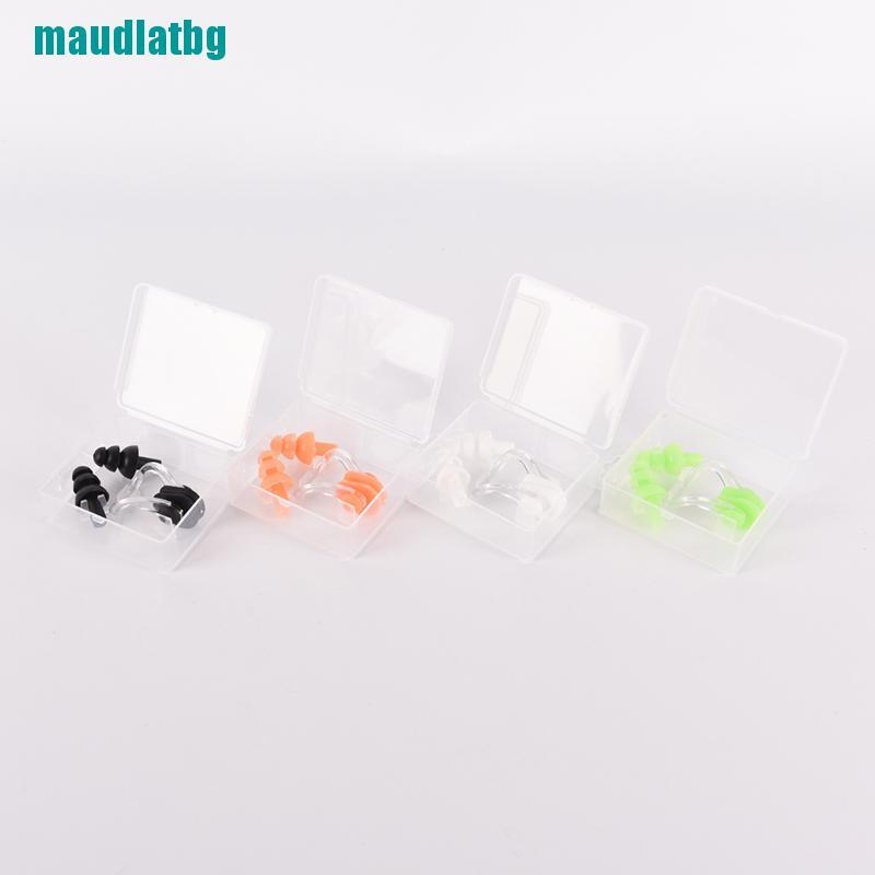 1 Bộ Nút Bịt Tai Và Kẹp Mũi Bằng Silicone Chống Nước Khi Bơi Lội