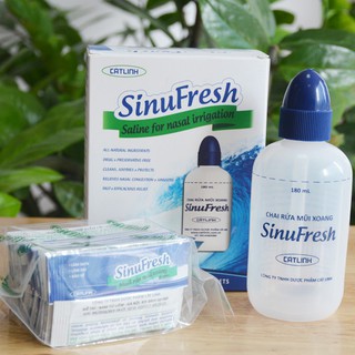 Muối rửa mũi xoang SinuFresh hộp 30 gói + 1 chai