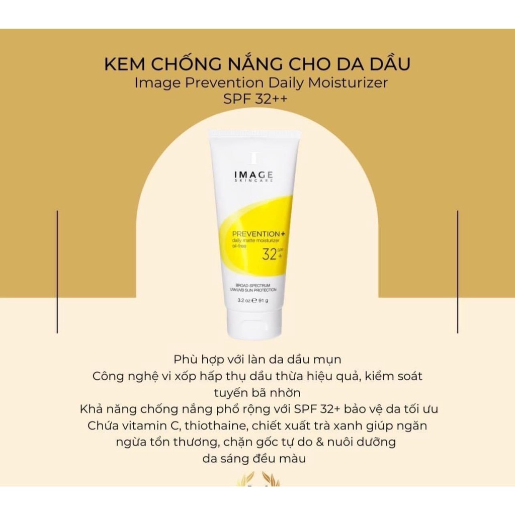 Kem Chống Nắng IMAGE SPF 32 Cho Da Dầu ( HÀNG CHÍNH HÃNG CÔNG TY ) GentsOfficialStore