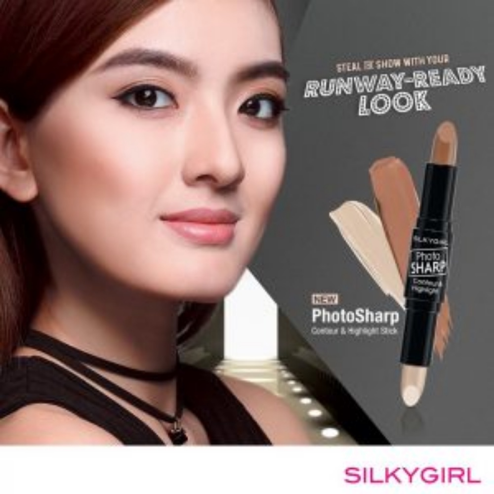 Bút tạo khối 2 đầu SilkyGirl Photo Sharp Contour &amp; Higglight 01 Natural Light 8g tạo hiệu ứng bắt sáng cho khuôn mặt