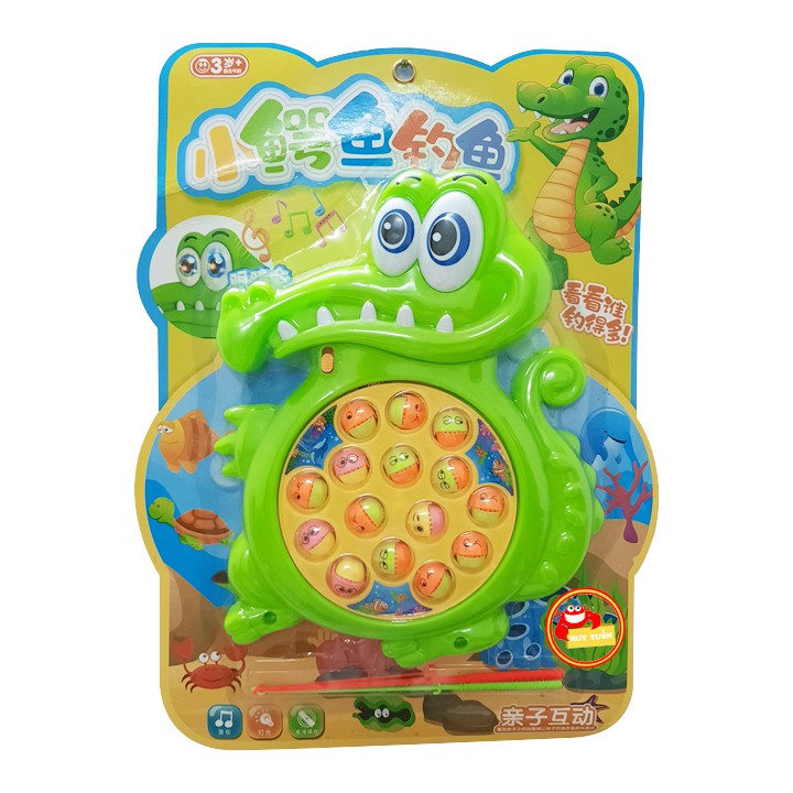 Bộ đồ chơi câu cá xoay hình cá sấu ngộ nghĩnh chạy bằng pin (CCX03)