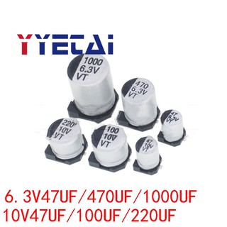 Set 200 tụ điện nhôm 6.3/10V SMD 47/100/220/470/1000UF SMD chuyên dụng