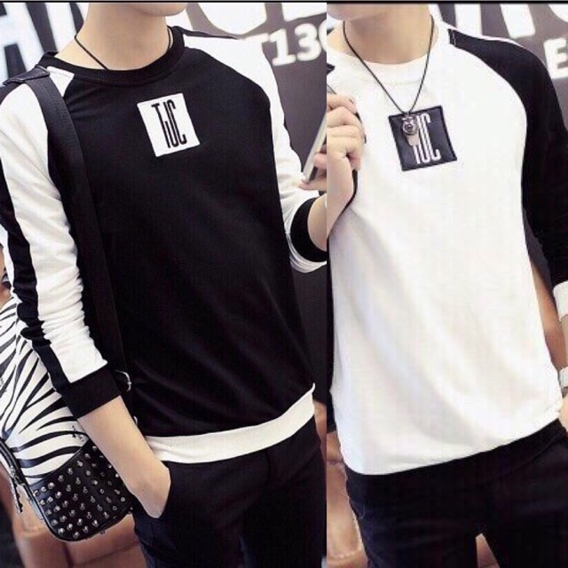 Áo thun dài tay Thu Đông phối màu thời trang cao cấp - ATD xám | BigBuy360 - bigbuy360.vn