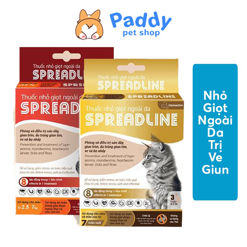 Nhỏ Ngoài Da Spreadline Phòng Sán Dây, Giun Tròn, Giun Tim, Ve Cho Mèo