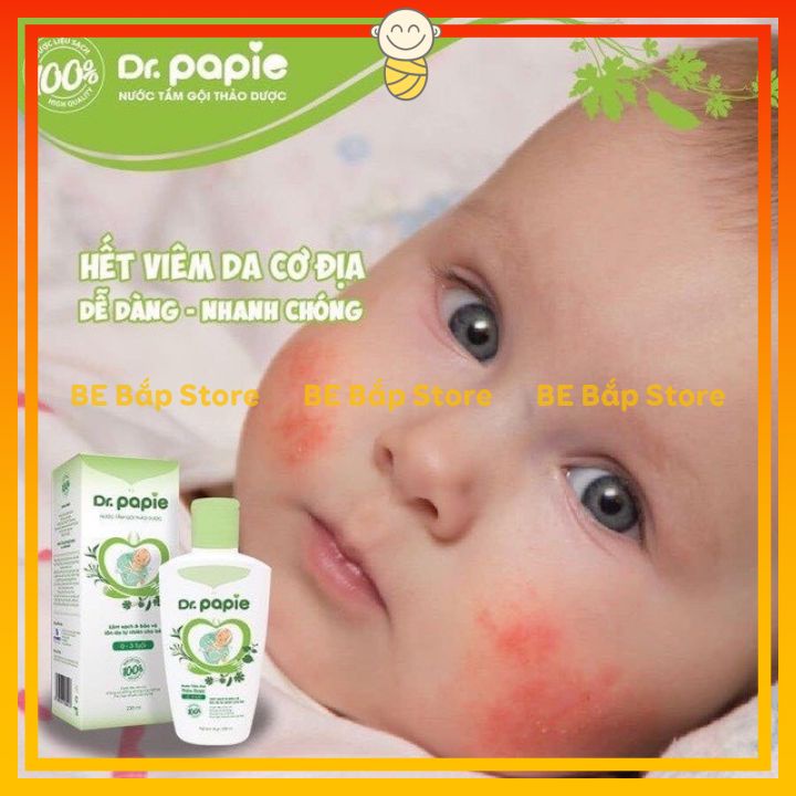 Nước Tắm Gội Thảo Dược Dr Papie Cho Bé 230ml - Giúp Ngăn Ngừa Và Giảm Các Vấn Đề Về Da