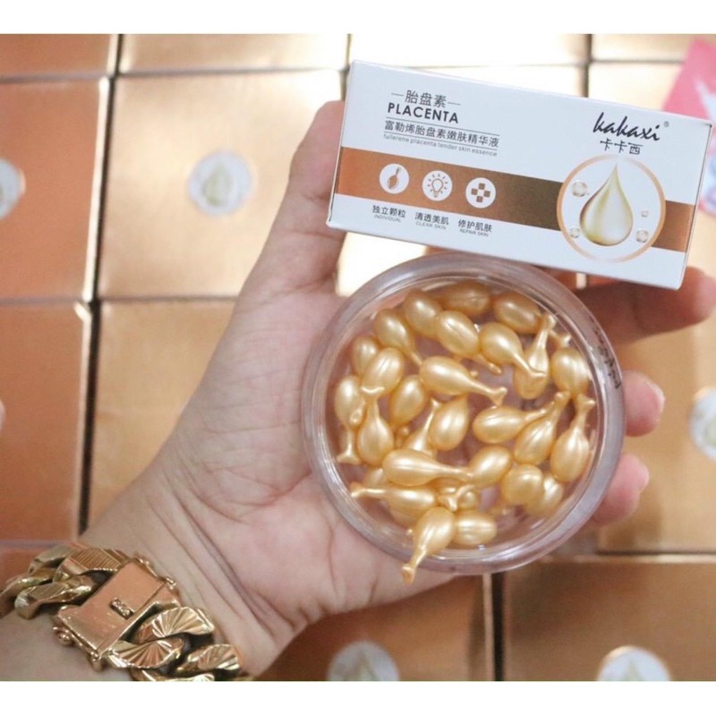 Hộp 30 viên Tinh chất dưỡng trắng phục hồi da xỉn màu Kakaxi Placenta
