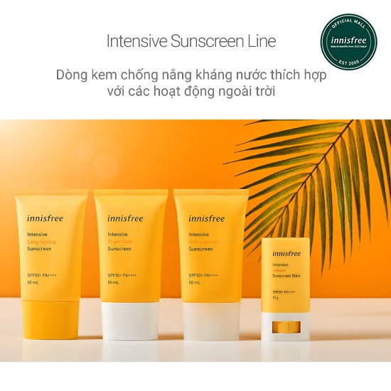 [Mã COSIF05 giảm 10% đơn 400K] Kem chống nắng dạng thỏi innisfree Intensive Leisure Sunscreen Stick SPF50+ PA++++ 18G