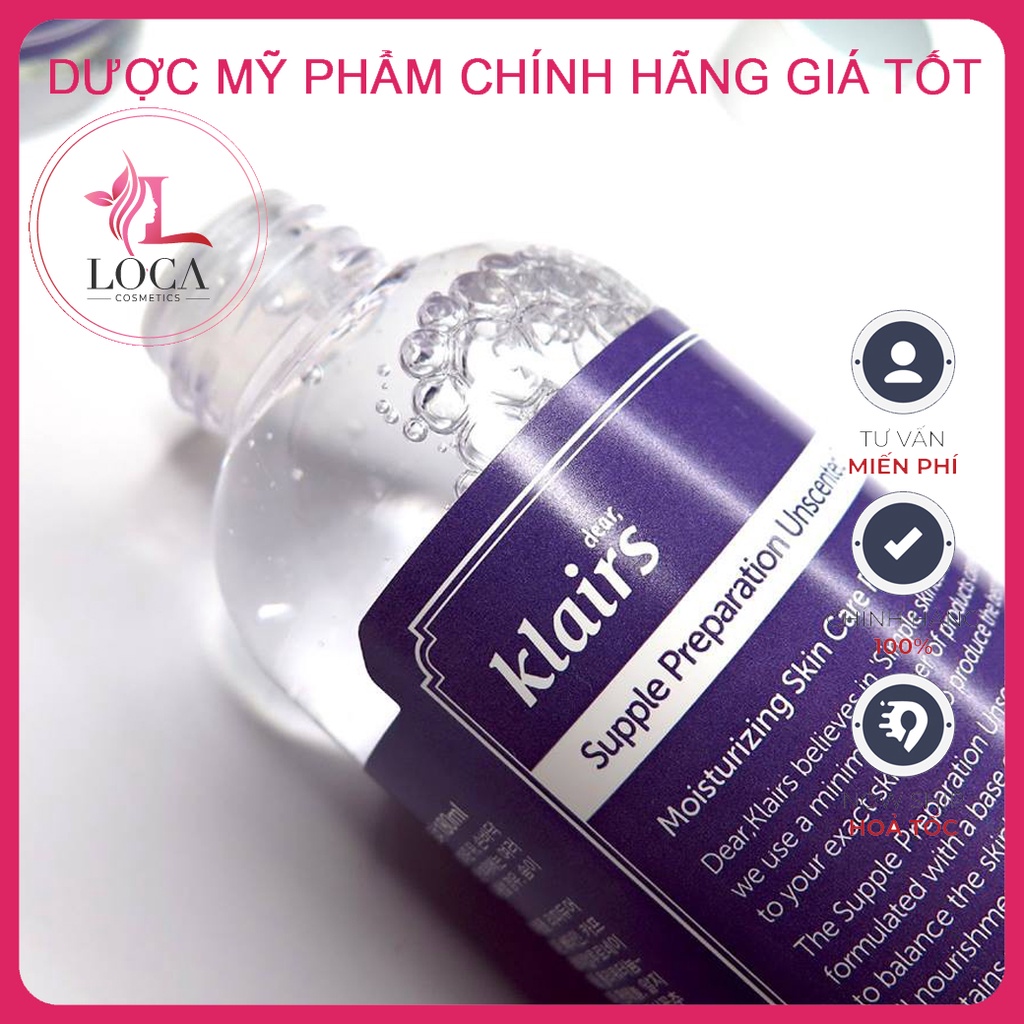 Nước Hoa Hồng Không Mùi Dành Cho Da Nhạy Cảm Klairs Supple Preparation Unscented Toner 180ml